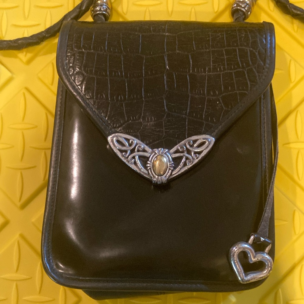 Brighton, Black Patent Leather Crossbody Leather Bag